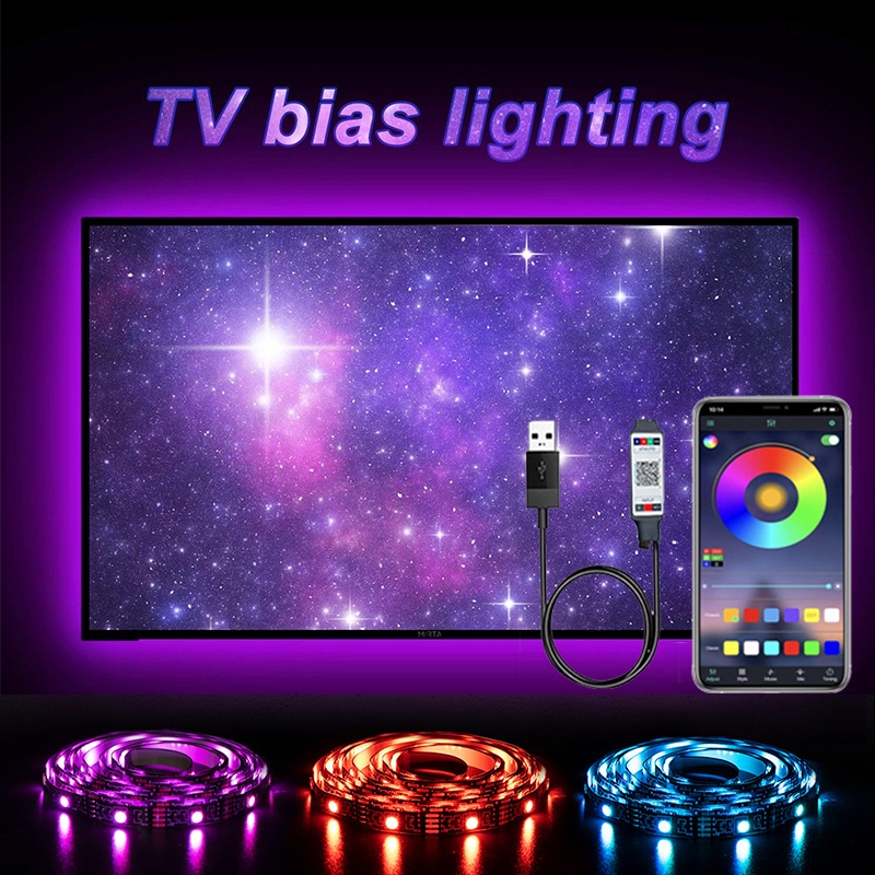 Đèn led Tiktok RGB 16 triệu màu điều khiển bằng điện thoại, nháy theo nhạc, cuộn dây led đổi màu 24 phím thắp sáng