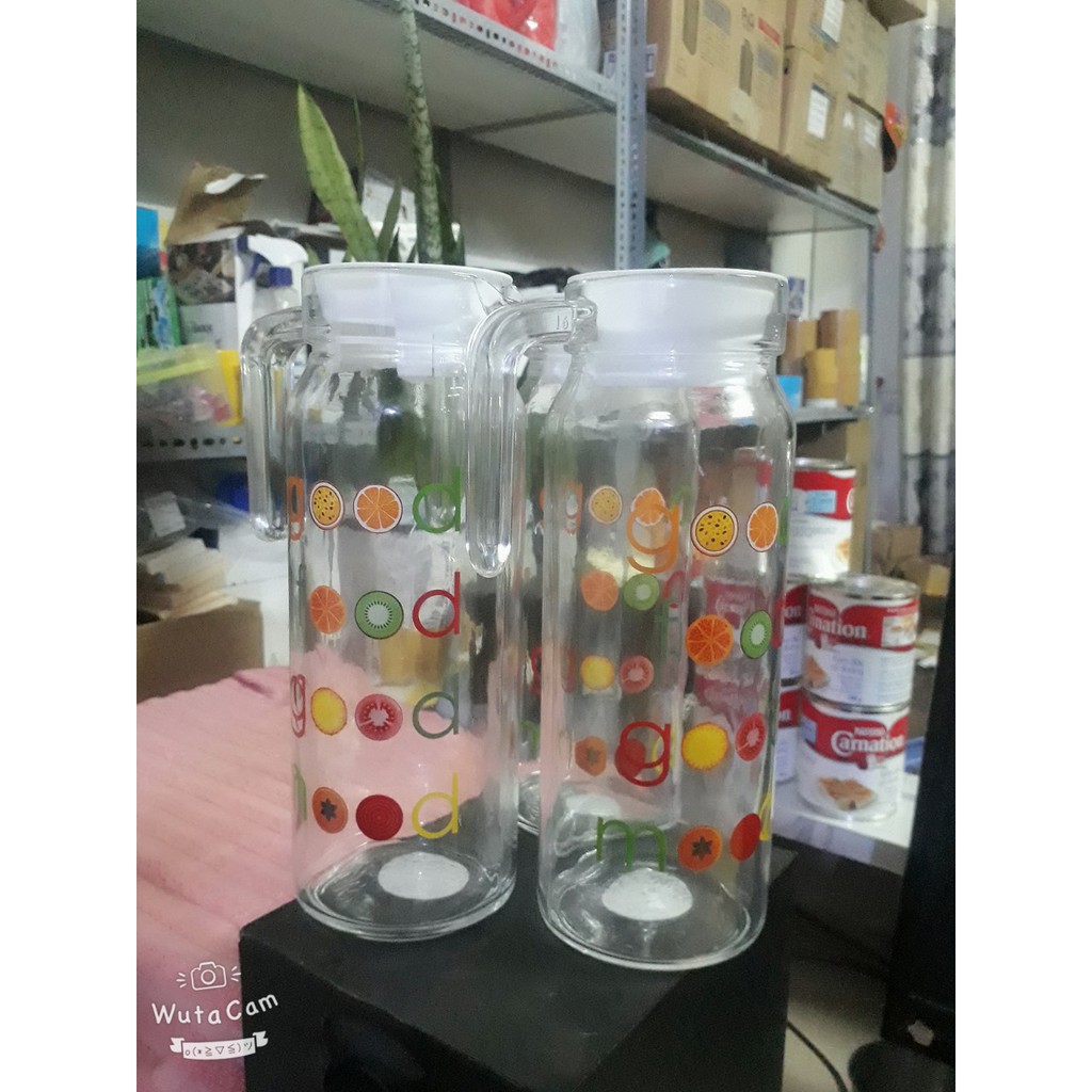 bình thủy tinh 1 lít hoa văn siêu đẹp