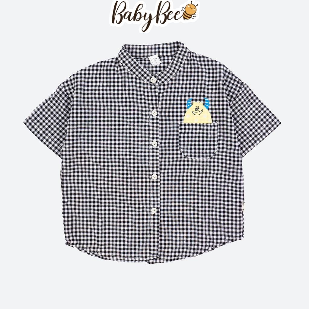 Áo sơ mi bé trai Hàn Quốc BabyBee áo bé trai size đại 14-24kg họa tiết caro SM131
