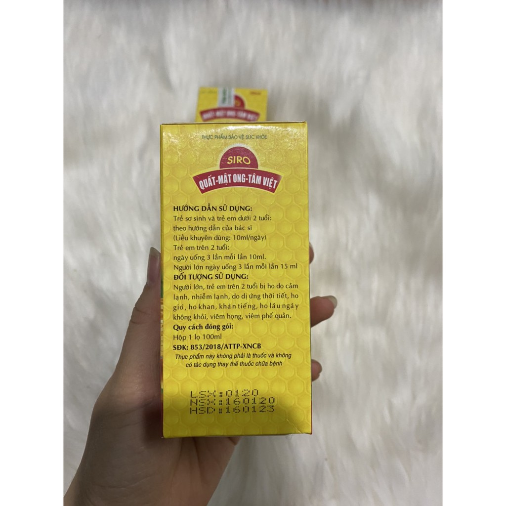 Siro QUẤT MẬT ONG TÂM VIỆT hộp 100ml - Bổ phế, giảm ho hiệu quả an toàn