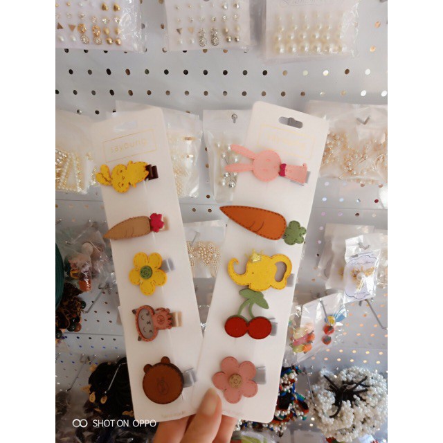 Sẵn hàng Set 20 Kẹp Tóc Nhiều Hình Dễ Thương Cho Bé