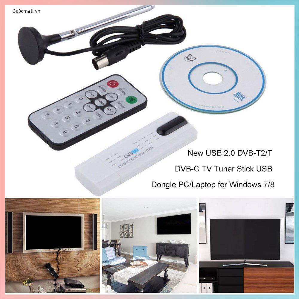 ✨chất lượng cao✨New USB 2.0 DVB-T2/T DVB-C TV Tuner Stick USB Dongle PC/Laptop for Windows 7/8