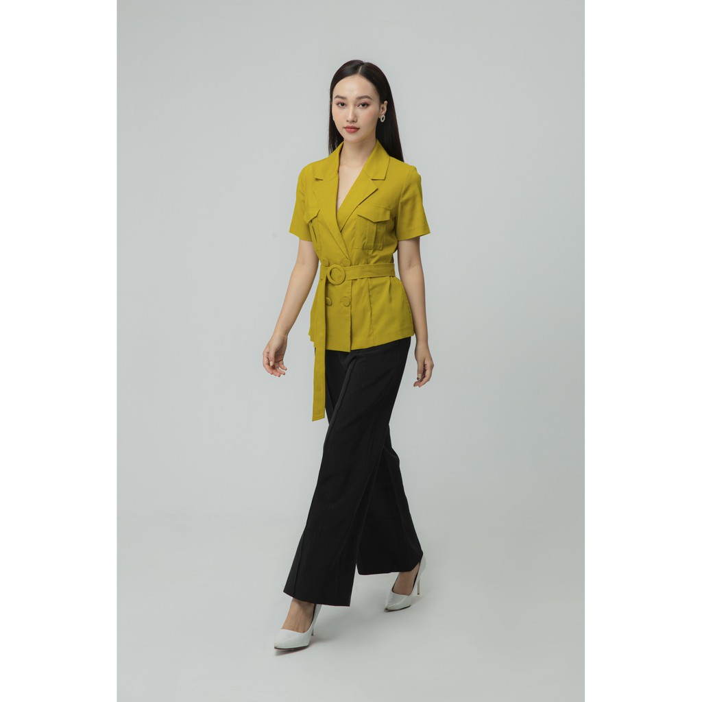 [Mã WABRIVY33 giảm 10% tối đa 50k đơn từ 250K] Áo cổ 2 ve kèm đai nữ IVY moda MS 61M5256