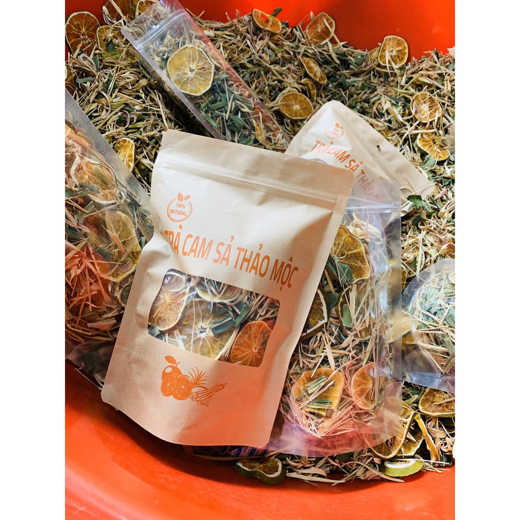 ⛔⛔ Trà Detox Cam Sả Lá Dứa Thảo Mộc Giảm Mỡ Đẹp Da 100g