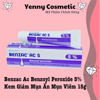 Benzac ac benzoyl peroxide 5% kem giảm mụn ẩn mụn viêm 15g