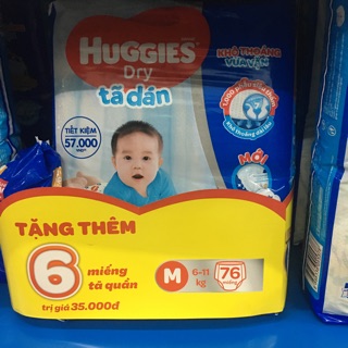 Tã dán huggies m76 / l68 / xl62 / xxl56