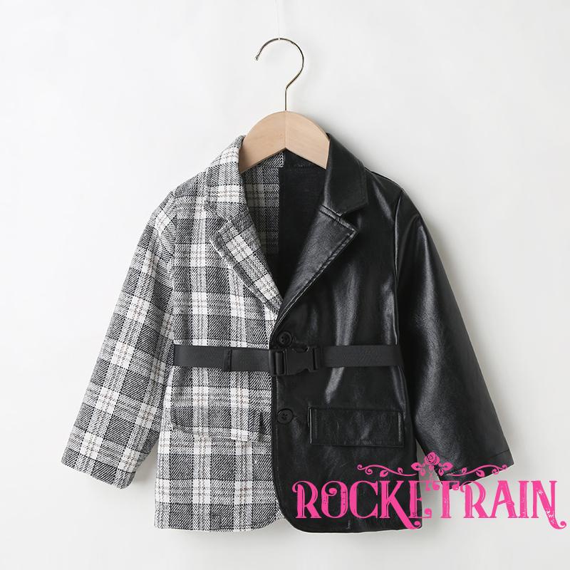 ❉Vi VI☽Áo khoác da tay dài thời trang cho bé