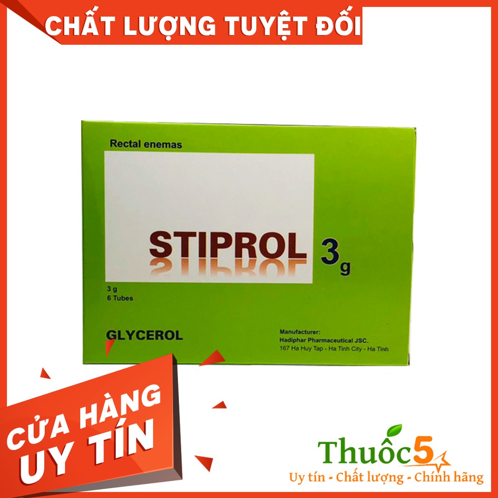 [GIÁ GỐC] STIPROL 3G Gel thụt trực tràng, táo bón hộp 6 gói