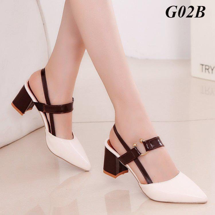 Giày Sandal Nữ Cao Gót Đế Vuông Thời Thượng Sang Trọng. Gót Cao Từ 5P Đến 10P