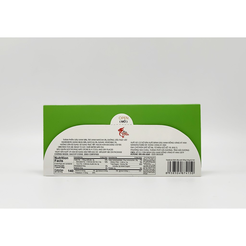 Bánh Đậu Xanh Vị Trà Xanh Matcha 🌿Freeship🌿Bánh Đậu Xanh Rồng Vàng Kỳ Anh