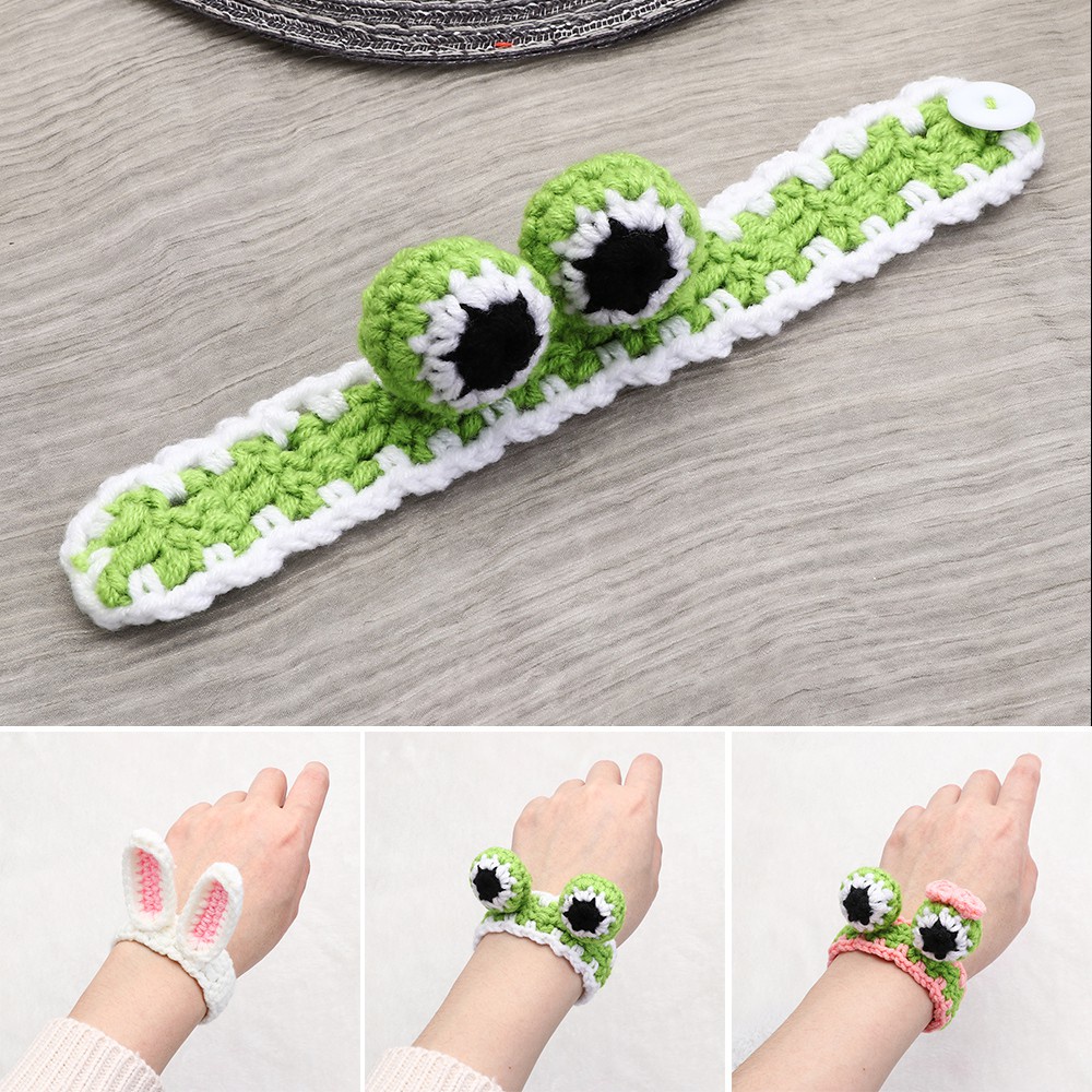 Vòng tay đan len hình thỏ / cà rốt / ếch dễ thương sáng tạo cho bé gái