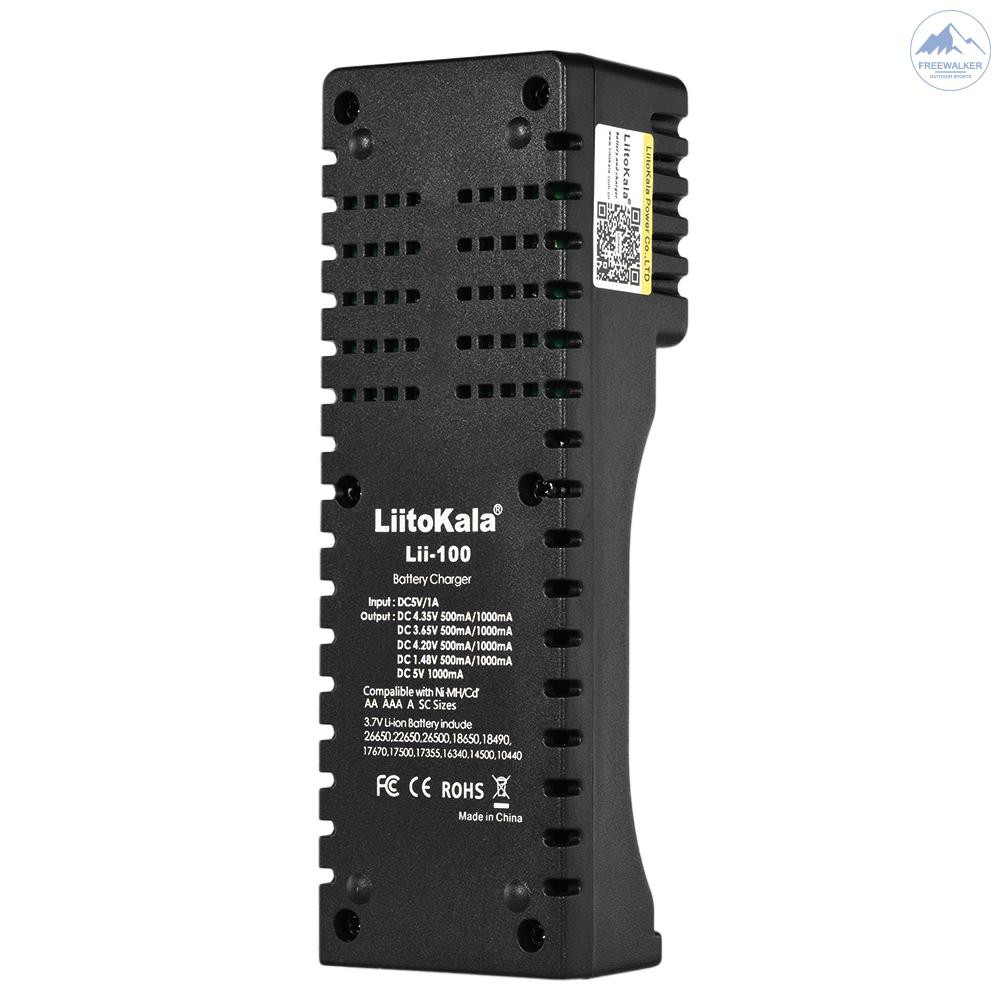 Bộ sạc pin LiitoKala Lii-100 cho 1.2V/3.7V/3.2V/3.85V AA/AAA 18650/18350/10440/14500/16340 NiMH Lithium