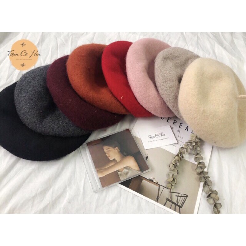 Mũ nồi beret dạ Tiệm Cô Hìn làm từ vải dạ đẹp dày mịn có dây điều chỉnh độ rộng nhiều màu sắc ship 1h lỗi 1 đổi 1