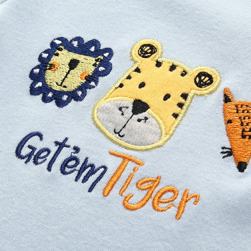 Áo liền quần tay ngắn vải cotton dành cho bé 0-12 tháng