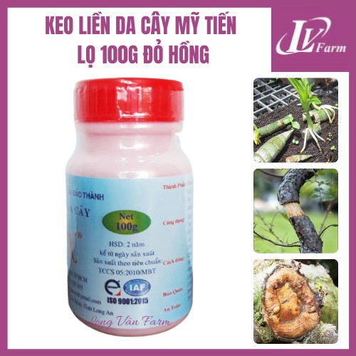 Keo Liền Da Cây Mỹ Tiến - Lọ 100g Đỏ Hồng - Keo Liền Sẹo, Vết Cắt, Hỗ Trợ Chiết Cành Cho Hoa Lan, Cây Cảnh