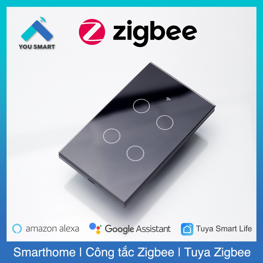 Công tắc thông minh ZIGBEE Tuya Smart Life 1-2-3-4 nút cảm ứng - Phiên bản Zigbee mặt kính