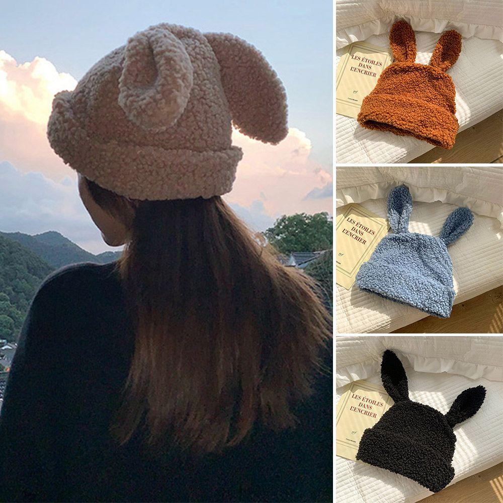 SUMU Mũ Beanie Tai Thỏ Mềm Mại Chống Gió