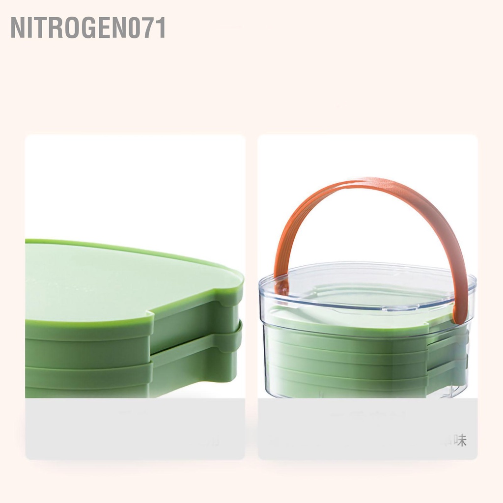 Nitrogen071 Khuôn làm đá với Thùng chứa Tay cầm Đóng đôi có khay hình khối dung tích lớn cho gia đình