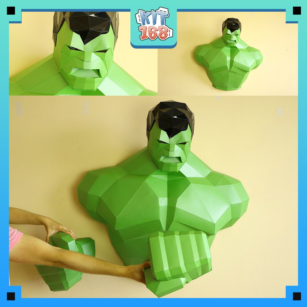 Mô hình giấy Anime Game Marvel Hulk Treo tường ver 3