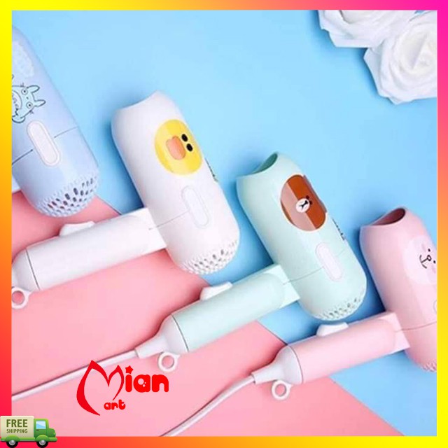 Máy sấy tóc mini du lịch 2 chế độ gió gấp gọn cute - Mian Mart