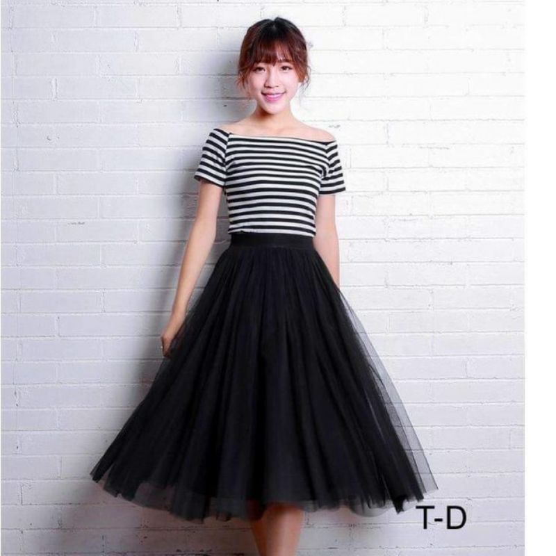 ĐẦM, CHÂN VÁY VOAN, CHÂN VÁY MAXI 2 MÀU ĐEN TRẮNG CỰC XINH