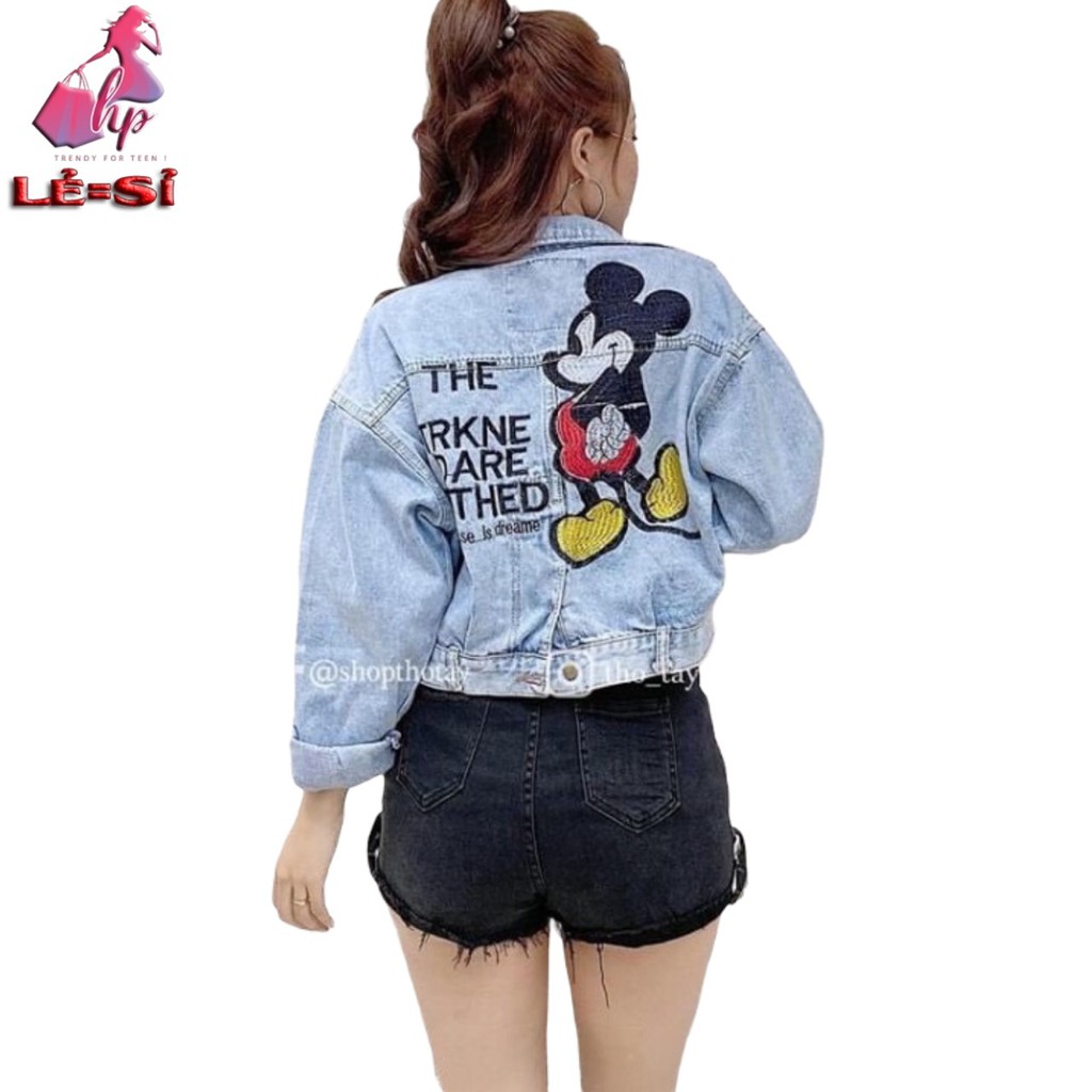Áo khoác jeans áo khoác jean nữ lửng cao cấp dáng ngắn thêui tay dài kiểu mới đẹp 2021