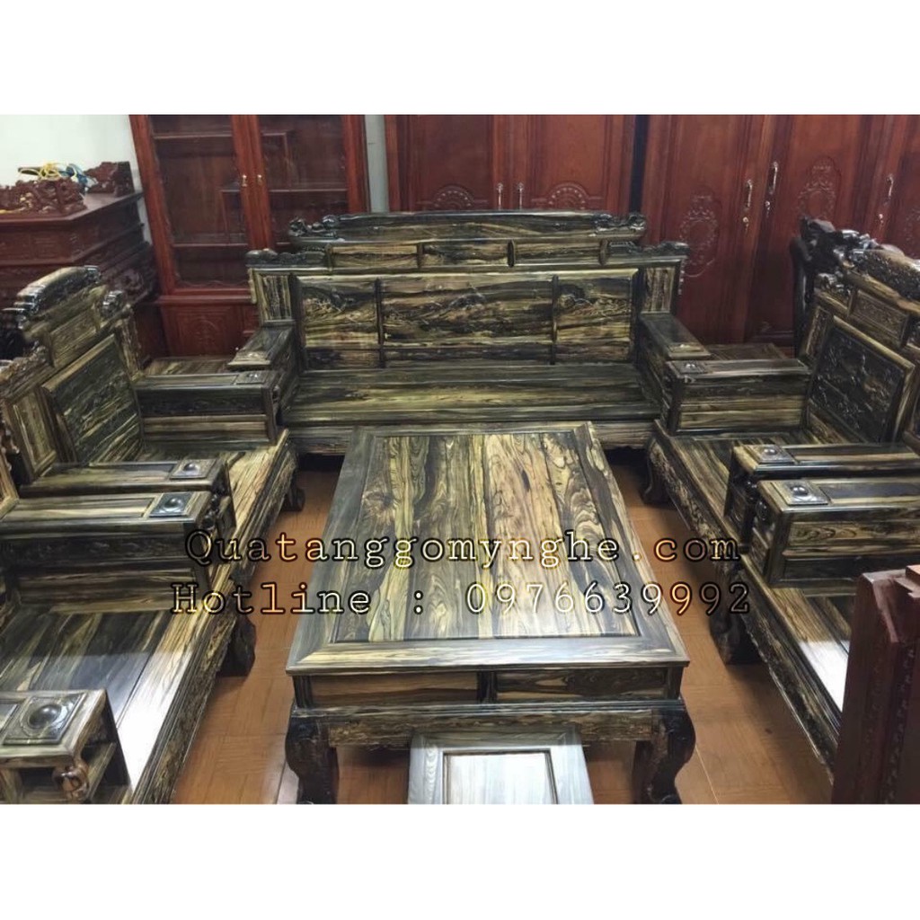 Bộ bàn ghế phòng khách gỗ mun