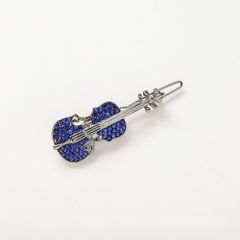 Kẹp tóc đàn violin đính đá Rhinestone kẹp tóc mái phụ kiện tóc MS397