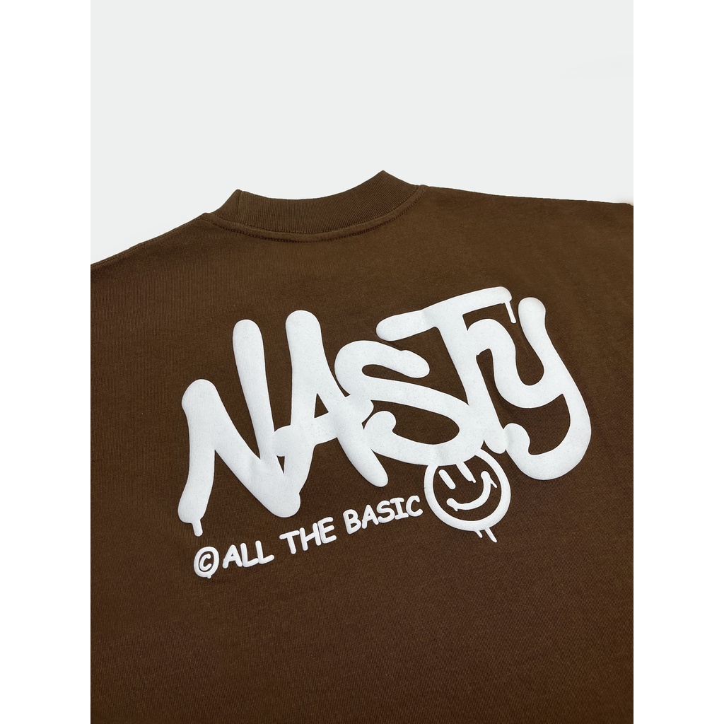 Áo Thun All The Basic - In Nổi - Nasty collection - Nâu - vải 250g