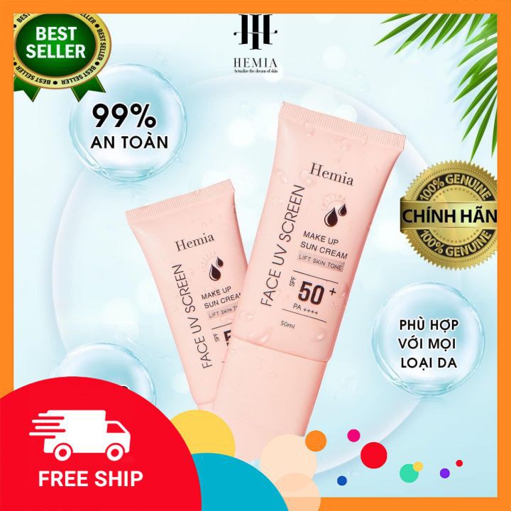 [CHÍNH HÃNG] kem chống nắng HEMIA Hàn Quốc, nâng tone, kiềm dầu, thấm nhanh, không bóng nhờn, không bết rít, SPF 50+ | BigBuy360 - bigbuy360.vn