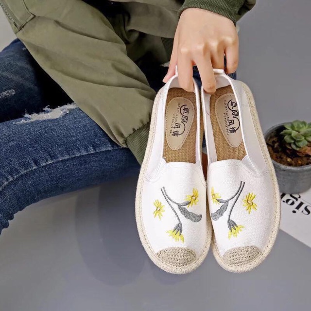 Giày slipon cói