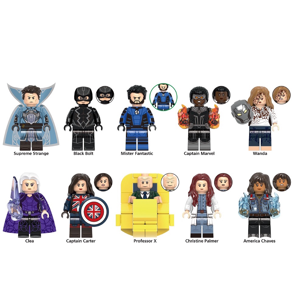 Đồ Chơi LEGO Lắp Ráp Mô Hình Nhân Vật Siêu Anh Hùng Black bat King Wanda Captain Marvel Cho Trẻ Em