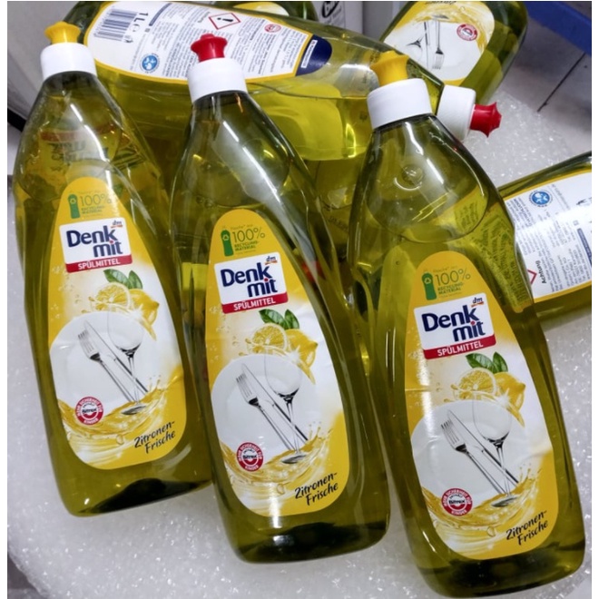 Nước rửa chén bát Đức Denkmit 1l hương chanh an toàn với đồ dùng cho bé - Shop Viloet