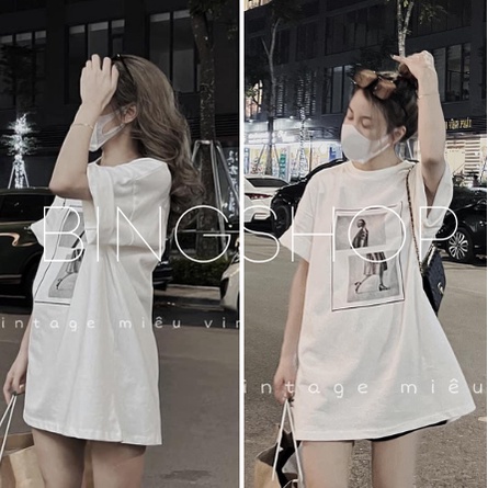 Áo thun tay lỡ Unisex , áo thun nam nữ Bingshop form rộng túi zip vải đẹp