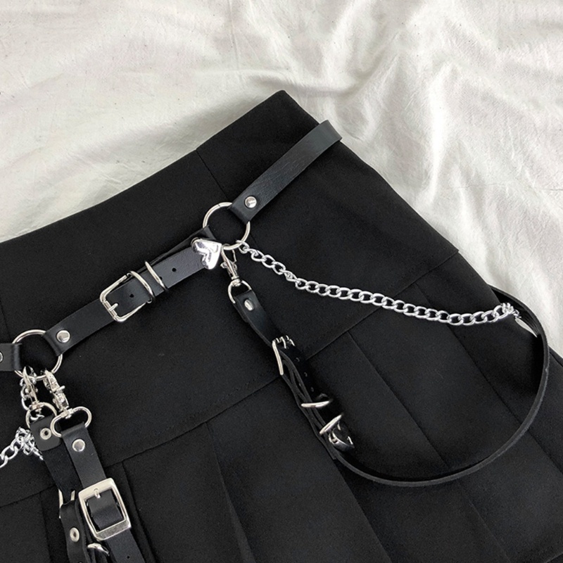 Thắt lưng vải da 10mk phối dây mắt xích phong cách punk cá tính với nhiều kiểu tùy chọn dành cho nữ