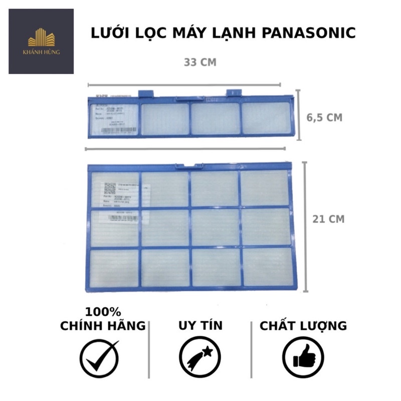 LƯỚI LỌC RÁC ĐIỀU HOÀ MÁY LẠNH PANASONIC LOẠI 4 TẤM