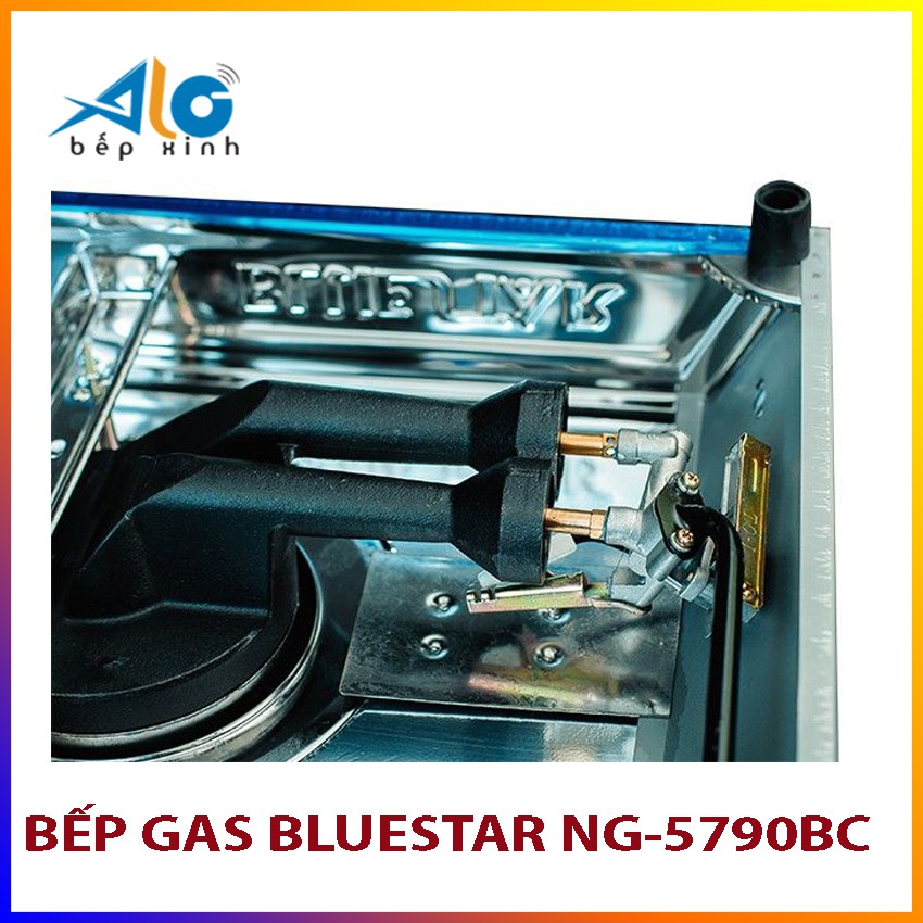 Bếp gas hồng ngoại Bluestar NG-5790BC - 2 vòng lửa - có đầu hâm - Alo Bếp xinh