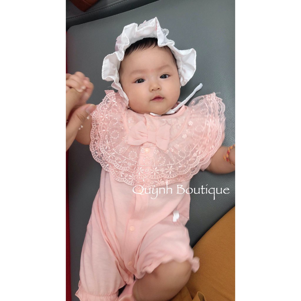 Body ren  sơ sinh, body đùi cho bé QUỲNH BOUTIQUE Body cộc nơ cổ ren