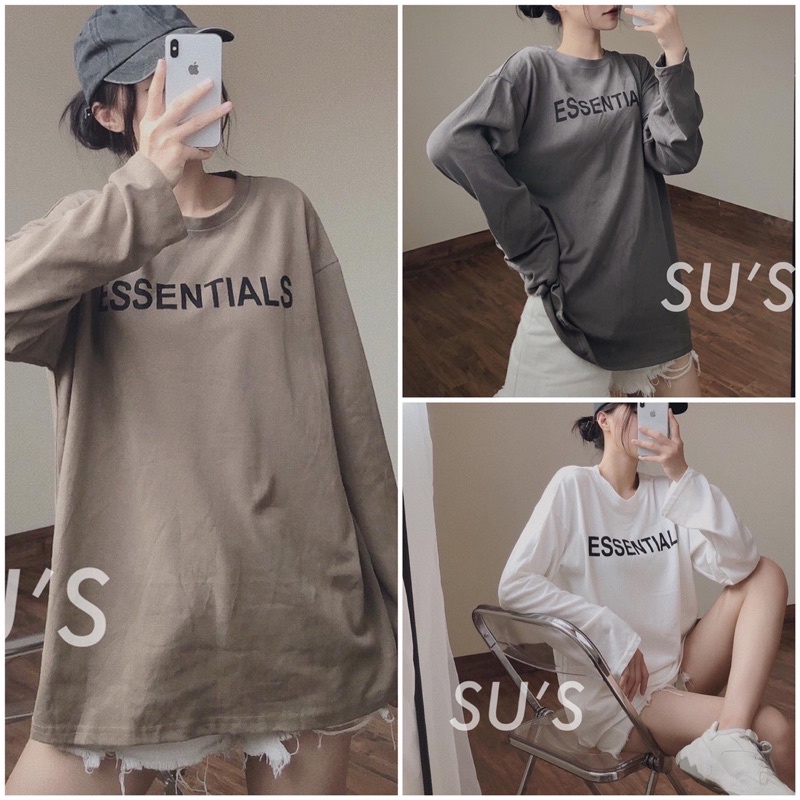 [Mã 11FASHIONSALE1 giảm 10K đơn 50K] [SIEU SALE] Áo thun cotton ESSENTIAL dài tay unisex cổ tròn(hàng có sẵn) | BigBuy360 - bigbuy360.vn