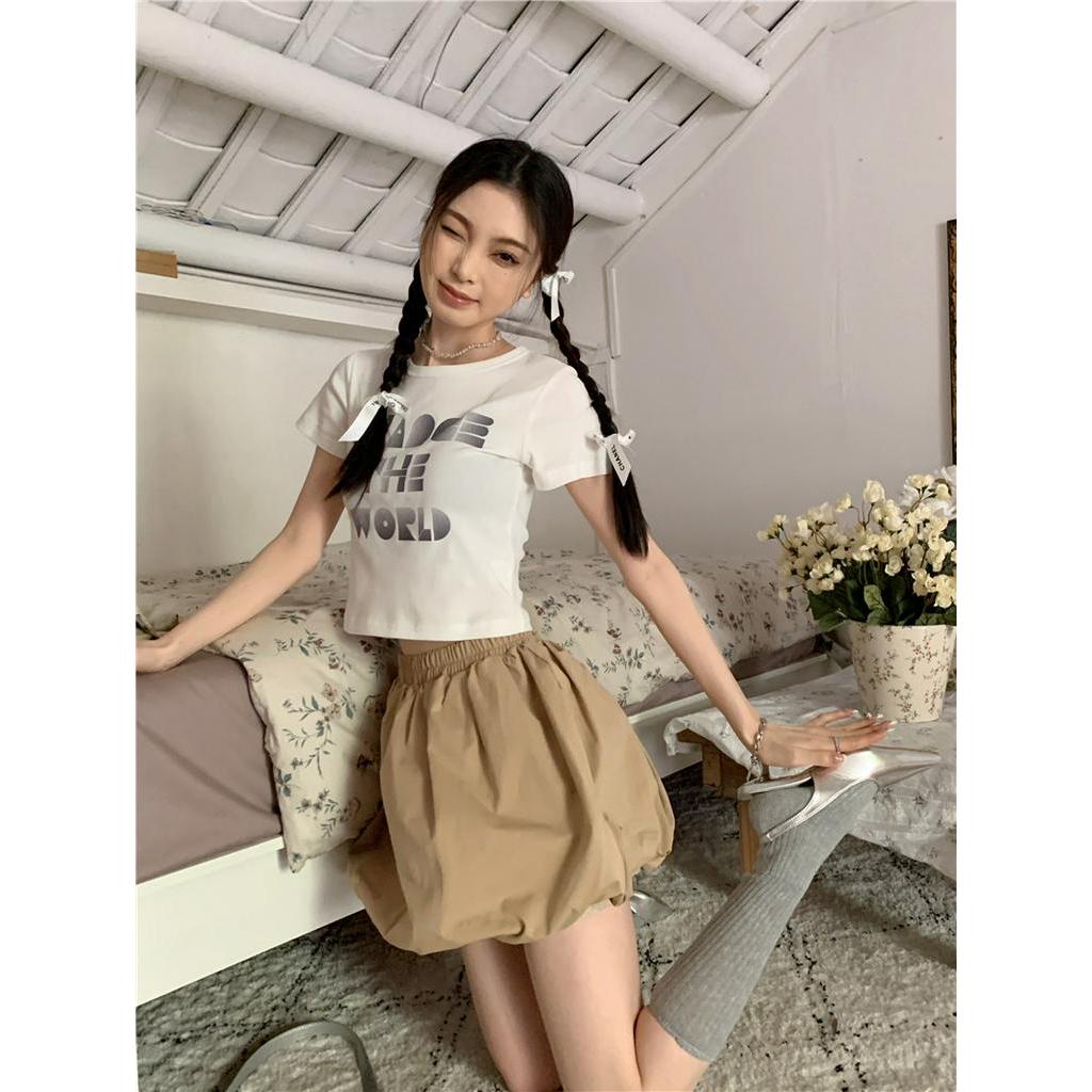 Áo Thun Cộc Tay Dáng Ôm In Họa Tiết 62568