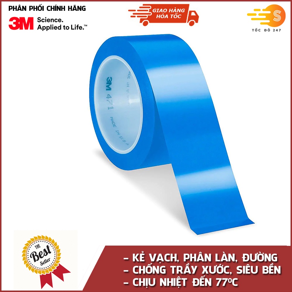 Băng keo dán nền nhiều màu chịu nhiệt, chống trầy xước 50mm x 33m 3M 471