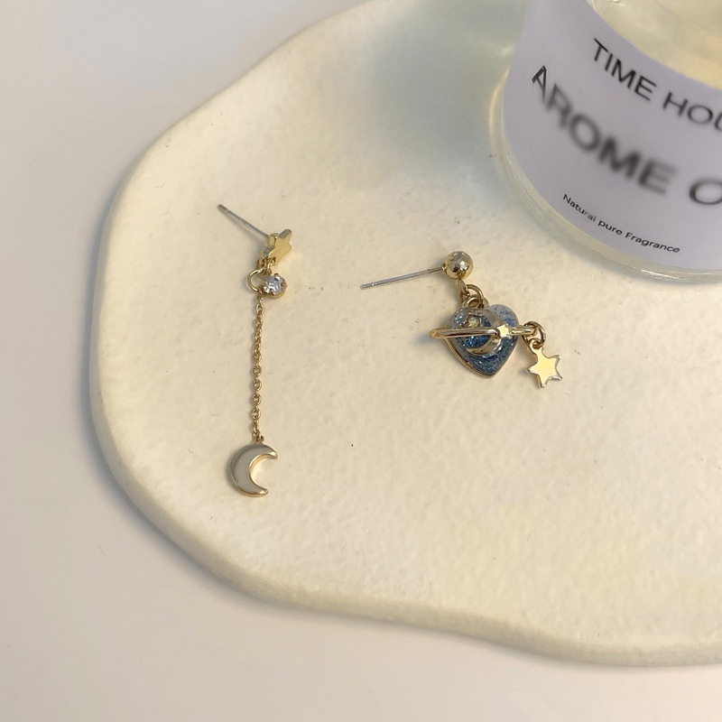 Khuyên Tai Hình Hành Tinh Mặt Trăng Ngôi Sao Mặt Trăng Thời Trang Đơn Giản Cá Tính Dành Cho Nữ 925
