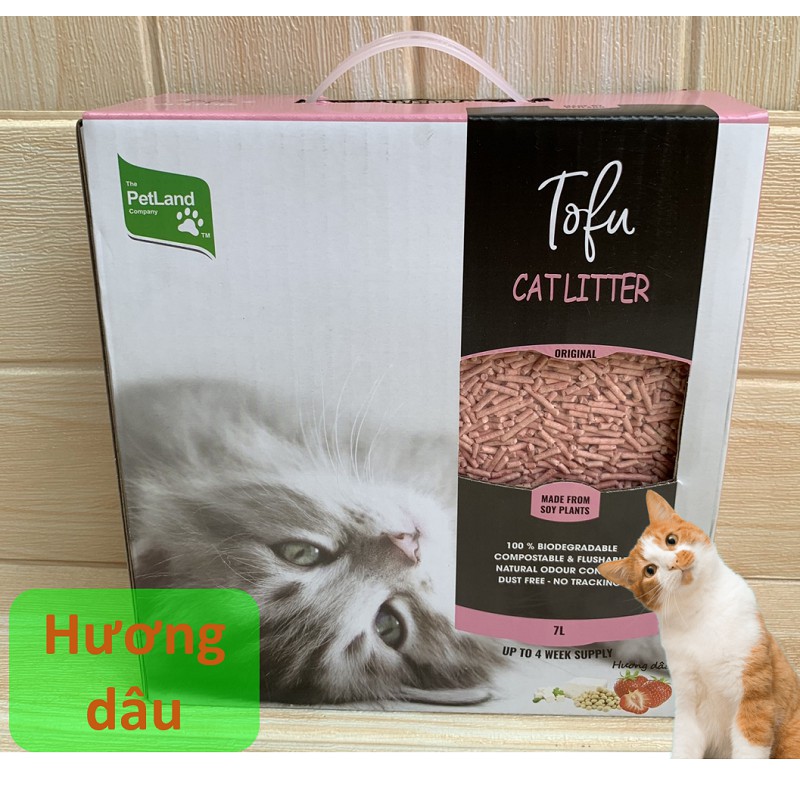 HN- Cát đậu phụ Tofu TFOR  Cát vệ sinh cho mèo làm từ bã đậu nành Hữu cơ hòa tan trong bồn cầu và mèo ăn không sao