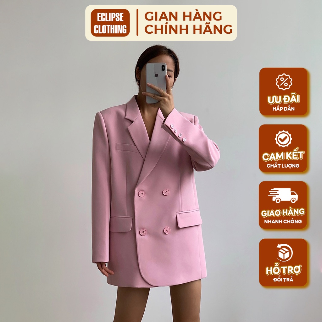 Áo Vest Oversize Eclipse 2 Hàng Cúc Dáng Rộng Oversize