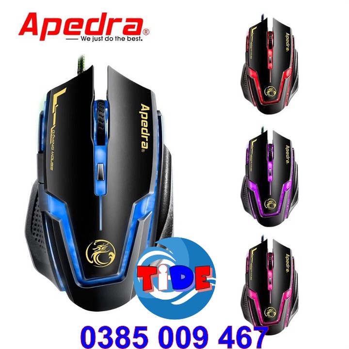 Chuột Gaming Apedra A9 – Chính hãng – Led đổi màu – Độ nhạy 3200 DPI – Bảo hành 12 tháng