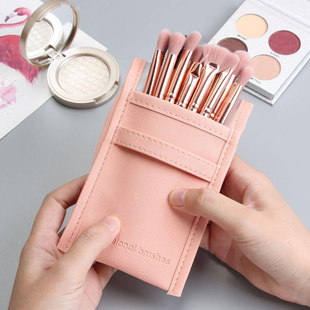 Túi Đựng Cọ Trang Điểm DYRUIDOJ Chất Liệu Da Pu Màu Trơn Sáng Tạo