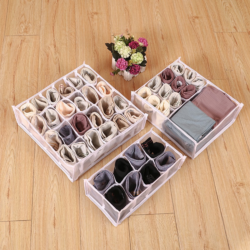 Hộp Đựng Vớ / Đồ Lót Bằng Nylon Có Thể Giặt Sạch Tiện Lợi