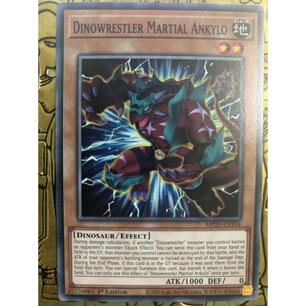 bài yugioh: dinowrestler martial ankylo
