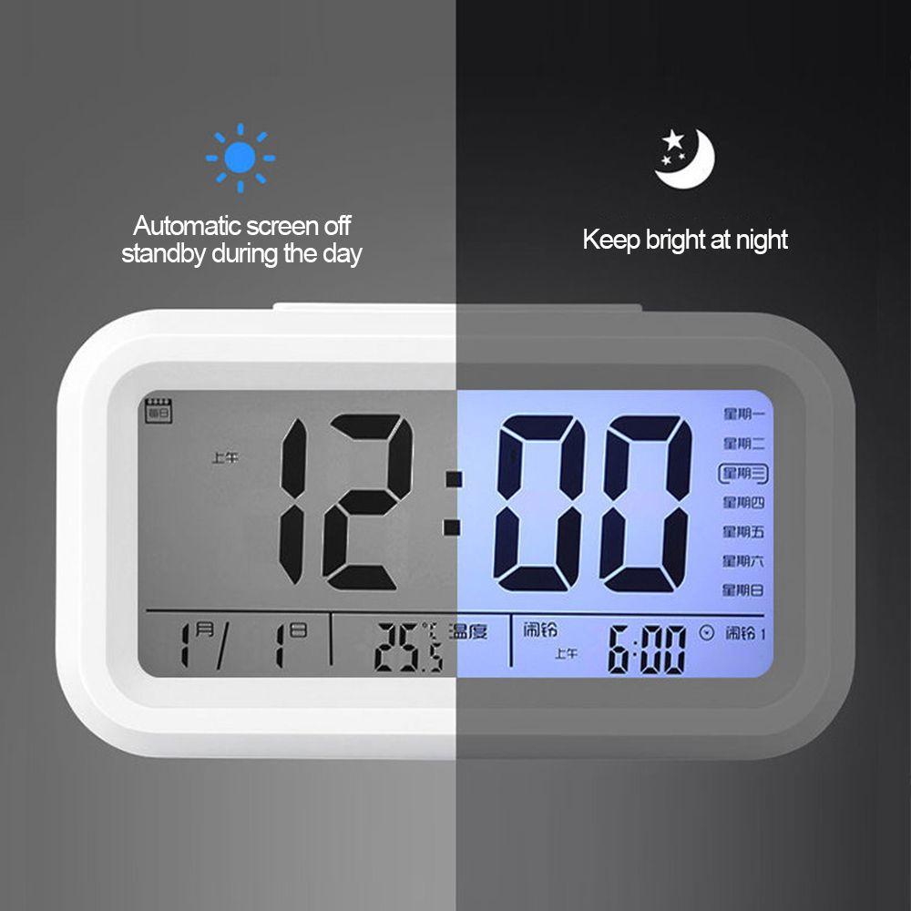 Đồng Hồ Báo Thức Điện Tử Để Bàn Có Đèn LED Hiển Thị Nhiệt Độ Và Lịch