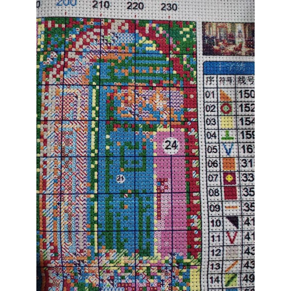 LT019 Tranh thêu chữ thập ngôi nhà chỉ lụa chỉ thường 65*45cm